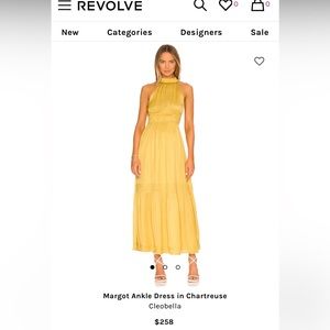 Cleobella Margot Ankle Dress in Chartreuse